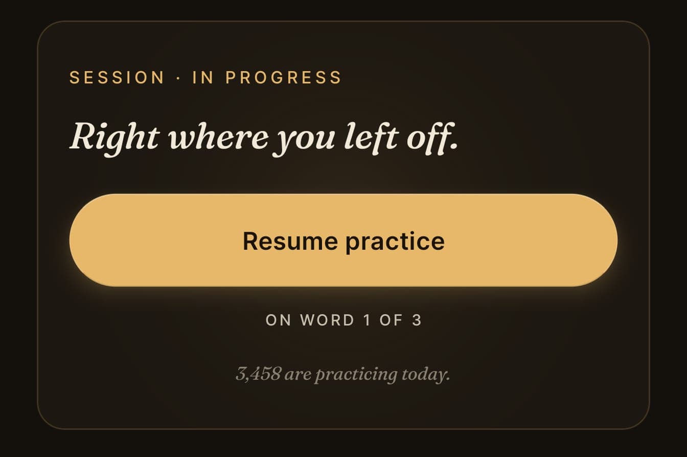 Right where you left off
